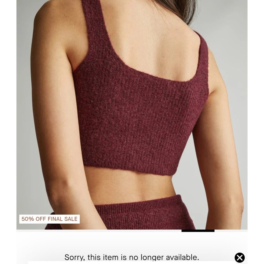 EVERLANE The Cozy Stretch Crop Top XL Color Camel Wool/Yak Soft NWT - Picture 3 of 14